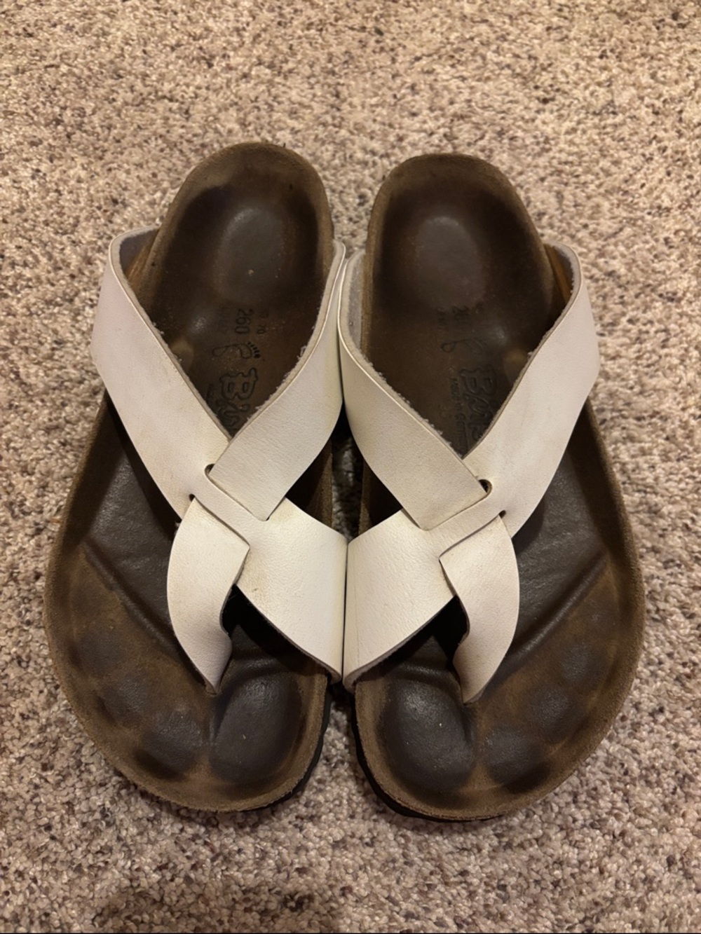 White Crisscross Leather Sandals